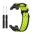 For Amazfit T-Rex / T-Rex Pro / Ares 3-Row Holes Two-color Silicone Watch Band (Black /Green) - Image 2