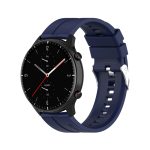 For Amazfit GTR 2e / GTR 2 22mm Silicone Watch Band with Silver Buckle(Midnight Blue)