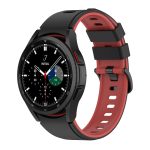 For Samsung Galaxy Watch4 Classic 42mm / 46mm Two-color Silicone Strap Watch Band(Black Red)