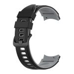 For Samsung Galaxy Watch4 Classic 42mm / 46mm Two-color Silicone Strap Watch Band(Black Grey) - Image 2