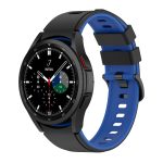 For Samsung Galaxy Watch4 Classic 42mm / 46mm Two-color Silicone Strap Watch Band(Black Blue)