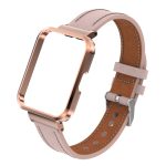 Για το Xiaomi Redmi Watch 2 Lite Γνήσια Δερμάτινη Μεταλλική Θήκη Ενσωματωμένη ζώνη ρολογιού (ανοιχτό ροζ) - Image 2