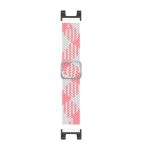 For Amazfit T-Rex / T-Rex Pro / Ares Adjustable Buckle Braided Nylon Watch Band (Pink + White) - Image 2