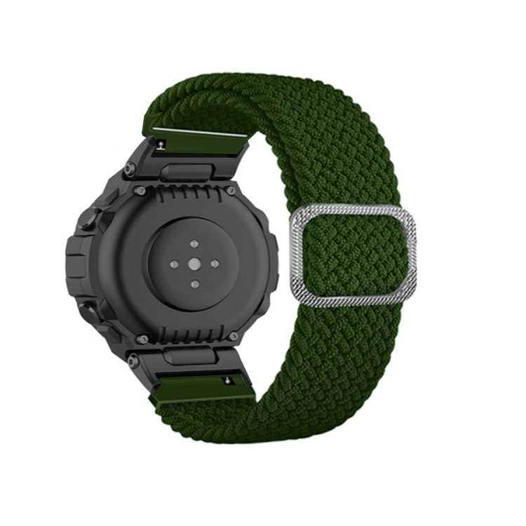 EDA003574701K For Amazfit T-Rex / T-Rex Pro / Ares Adjustable Buckle Braided Nylon Watch Band ( Green) - Image 1