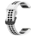 For Garmin Enduro2 / Tactix7 26mm Reverse Buckle Two-color Silicone Watch Band(White Black) - Image 5