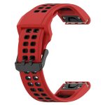 For Garmin Enduro2 / Tactix7 26mm Reverse Buckle Two-color Silicone Watch Band(Red Black) - Image 5
