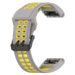 For Garmin Enduro2 / Tactix7 26mm Reverse Buckle Two-color Silicone Watch Band(Grey Yellow) - Image 5