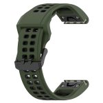 For Garmin Enduro2 / Tactix7 26mm Reverse Buckle Two-color Silicone Watch Band(Army Green Black) - Image 5