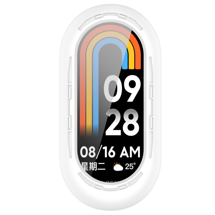 EDA005007001A_3 For Xiaomi Mi Band 8 Pure Color Silicone Watch Protective Case(White) - Image 1