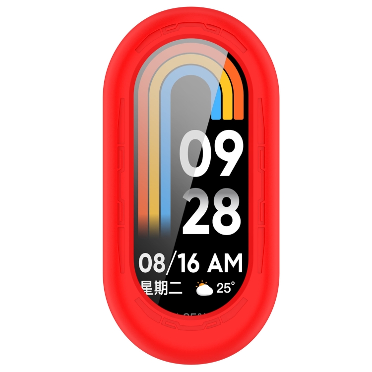 EDA005007001F_3 For Xiaomi Mi Band 8 Pure Color Silicone Watch Protective Case(Red) - Image 1