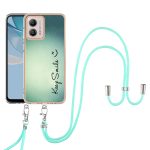 Για Motorola Moto G53 / G13 / G23 επιμεταλλωμένη θήκη τηλεφώνου IMD διπλής όψης με κορδόνι - Image 2