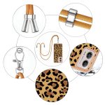 Για Motorola Moto G53 / G13 / G23 επιμεταλλωμένη θήκη τηλεφώνου IMD διπλής όψης με κορδόνι (Leopard Print) - Image 4