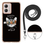 Για Motorola Moto G53 / G13 / G23 Επιμεταλλωμένη θήκη τηλεφώνου IMD διπλής όψης με κορδόνι - Image 3