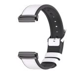 For Redmi Watch 3 Lite / Watch 3 Active Mijobs TPU Leather Watch Band(White Black) - Image 3
