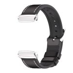 For Redmi Watch 3 Lite / Watch 3 Active Mijobs TPU Leather Watch Band(Black Silver) - Image 3