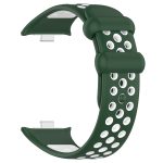For Redmi Watch 4 Two Color Silicone Sports Watch Band(Dark Green White) - Image 4