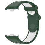 For Redmi Watch 4 Two Color Silicone Sports Watch Band(Dark Green White) - Image 5