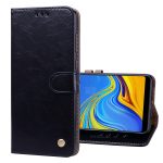 Business Style Oil Wax Texture Οριζόντια δερμάτινη θήκη για Samsung Galaxy A9 (2018) / A9s, με θήκη & υποδοχές για κάρτες & πορτοφόλι c(Μαύρο)