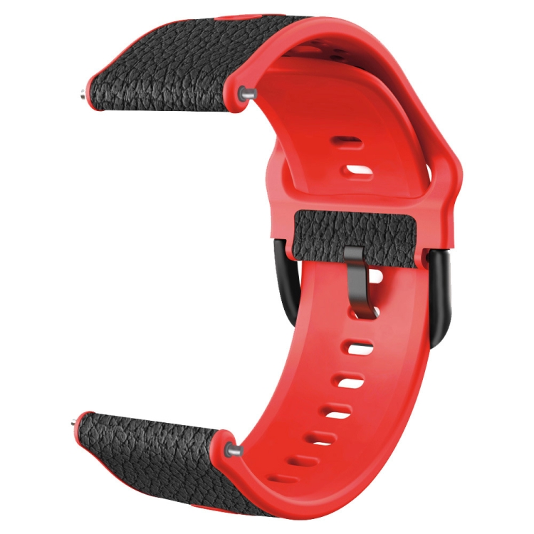 SYA001712001D For Huawei Watch GT Runner / Watch GT 3 46mm TPU +Lychee Pattern Leather Watch Band(Red) - Image 1