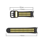 For Samsung Galaxy Watch 5 44mm 20mm Breathable Two-Color Silicone Watch Band(Midnight Blue+Yellow) - Image 6