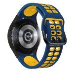 For Samsung Galaxy Watch 4 Classic 46mm 20mm Breathable Two-Color Silicone Watch Band(Midnight Blue+Yellow) - Image 7