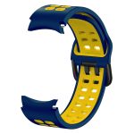 For Samsung Galaxy Watch 4 Classic 46mm 20mm Breathable Two-Color Silicone Watch Band(Midnight Blue+Yellow) - Image 5