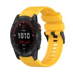 For Garmin Fenix 7X 26mm Horizontal Texture Silicone Watch Band with Removal Tool(Yellow)