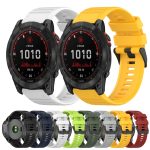 For Garmin Fenix 7X 26mm Horizontal Texture Silicone Watch Band with Removal Tool(Grey) - Image 2