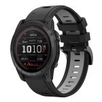 For Garmin TACTIX 7 / 7Pro 26mm Two-Color Sports Silicone Watch Band(Black+Grey)