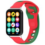For Redmi Watch 4 Stitching Dual Color Silicone Watch Band(Red Green)
