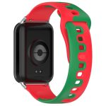 For Redmi Watch 4 Stitching Dual Color Silicone Watch Band(Red Green) - Image 2