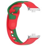 For Redmi Watch 4 Stitching Dual Color Silicone Watch Band(Red Green) - Image 4