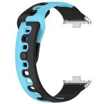 For Redmi Watch 4 Stitching Dual Color Silicone Watch Band(Black Blue) - Image 3