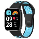 Xiaomi For Redmi Watch 3 Lite / Watch 3 Active Two Color Silicone Watch Band (ΜΑΥΡΟ + ΜΠΛΕ )