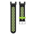 For Amazfit T-Rex / T-Rex Pro / Ares 3-Row Holes Two-color Silicone Watch Band (Black /Green) - Image 3
