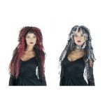 Περούκα Δίχρωμη Σγουρή(Μαύρη-Κόκκινη)