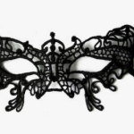 Αποκριάτικη Μάσκα Ματιών Μαύρη με Δαντέλα