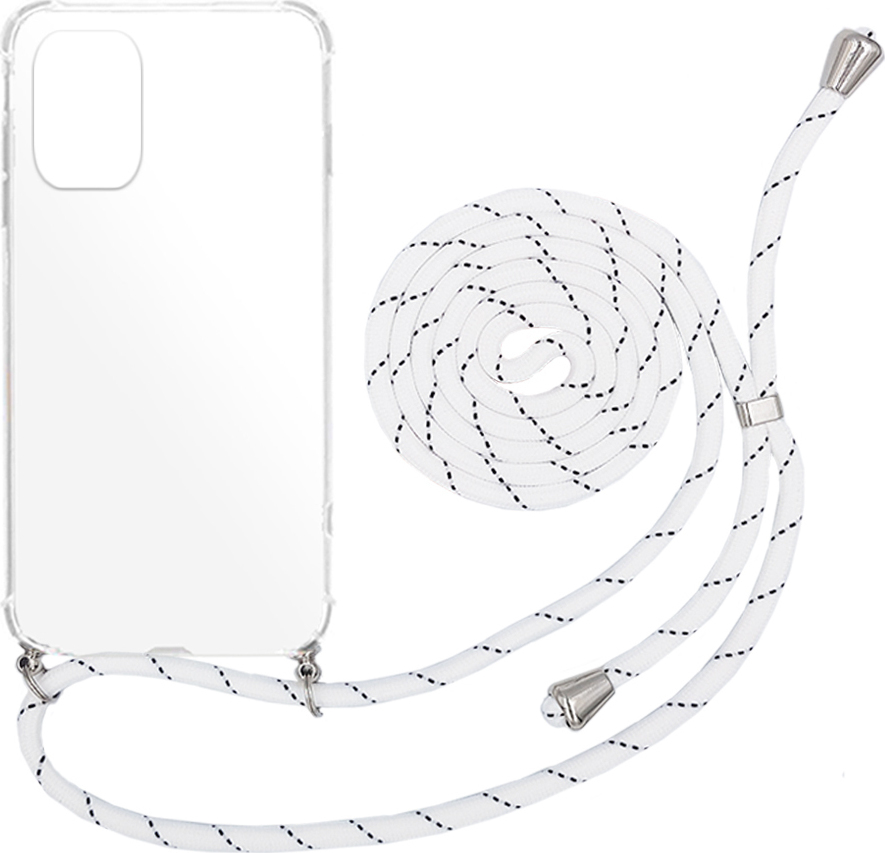 Back Cover Σιλικόνης με Λουράκι Διάφανη / Λευκό (Poco F3) - Image 2