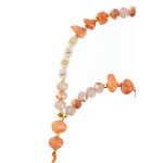 Κρεμαστό LOVE για το τηλέφωνο / μήκος σχοινιού 44 cm (22 cm στη θηλιά) / για το χέρι - πορτοκαλί