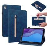 For Lenovo Tab M10 HD 2nd Gen TB-X306X Skin Feel Solid Color Zipper Leather Tablet Case(Blue)