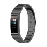 For Huawei Band 4 Pro (TER-B29S) / Band 3 Pro (TER-B29) / Band 3 (TER-B09) Three Beads Steel Wrist Strap Watchband(Black)