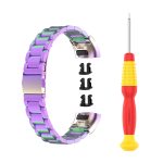 For Huawei Band 4 Pro (TER-B29S) / Band 3 Pro (TER-B29) / Band 3 (TER-B09) Three Beads Steel Wrist Strap Watchband(Colorful) - Image 6