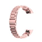 For Huawei Honor Band 4 (CRS-B19) / Honor Band 5 (CRS-B19S) Three Beads Steel Wrist Strap Watchband(Rose Pink) - Image 3