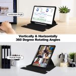 For Samsung Galaxy Tab S9 FE+ 360 Rotation Transparent Smart Leather Case with Keyboard(Black) - Image 7