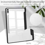 For Samsung Galaxy Tab S9 FE+ Acrylic 3-folding Smart Leather Tablet Case with Pen Slot(Black) - Image 5