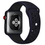 For Apple Watch Series 8&7 41mm / SE 2&6&SE&5&4 40mm / 3&2&1 38mm Sport Silicone Watch Band Standard Edition(Blue Black)