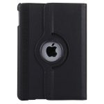 For iPad 9.7 (2018) & iPad 9.7 (2017) & Air 2 & Air 360 Degree Rotation Litchi Texture Leather Case with 2 Gears Holder(Black)