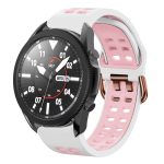 For Samsung Galaxy Watch 5 Pro 45mm 20mm Breathable Two-Color Silicone Watch Band(White+Pink)