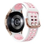 For Samsung Galaxy Watch 5 Pro 45mm 20mm Breathable Two-Color Silicone Watch Band(White+Pink) - Image 2