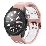 For Samsung Galaxy Watch 5 Pro 45mm 20mm Breathable Two-Color Silicone Watch Band(Pink+White)